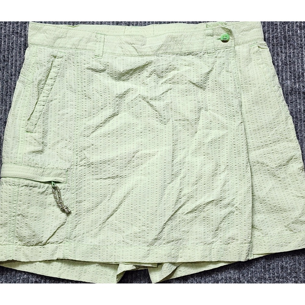 Columbia PFG Skort Womens Small Green Omni-Shade Seersucker Hiking Fishing